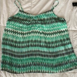 Banana Republic Aqua and Gray Ikat Print Camisole